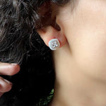 Load image into Gallery viewer, Pristine Mother of pearl Silver stud earrings
