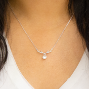 Aven Deer 925 sterling silver pendants chain earrings set