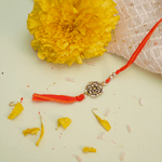 Load image into Gallery viewer, Silver Rose Lumba Rakhi for Bhabhi
