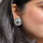 Load image into Gallery viewer, Chandramukhi Silver Oxidise Earrings
