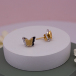 Load image into Gallery viewer, Butterfly 1 micron gold plated silver earrings
