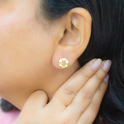 Jasmine 1 micron gold plated silver earrings