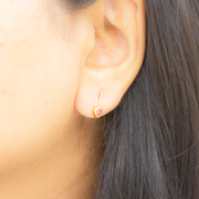 Heart Drop 18k Gold Plated Sterling Silver Earrings