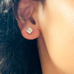 Load image into Gallery viewer, Cosmic Silver stud earrings
