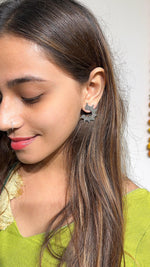 Load image into Gallery viewer, Chaitra Oxidised Silver Earrings
