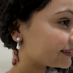 Load image into Gallery viewer, Pearl Drop Thread Earrings for Women
