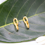 Load image into Gallery viewer, Interlink 1 micron gold plated silver earrings
