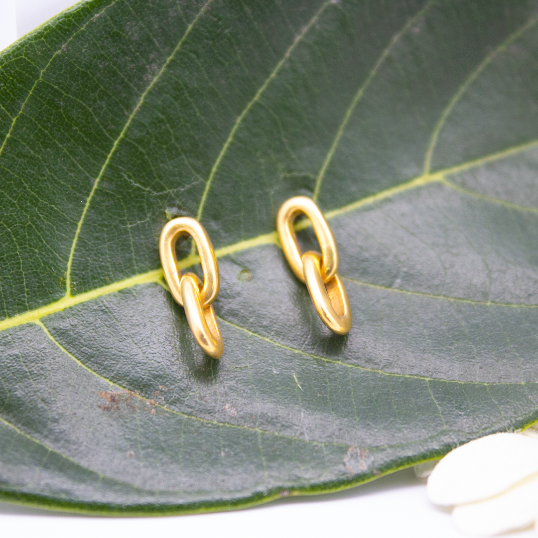 Interlink 1 micron gold plated silver earrings