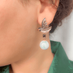 Load image into Gallery viewer, Sparrow Gleam Black pearl drop Earrings
