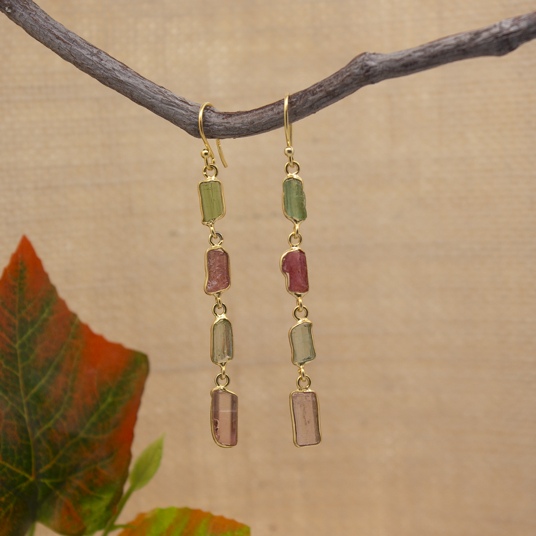 Unfinished Natural Stone Interlink Earrings