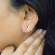 Rose 1 micron gold plated silver earrings