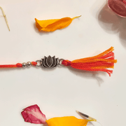 Silver Intricate Lotus Lumba Rakhi
