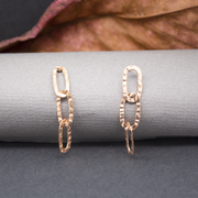 Interlink Rose Pink Sterling Silver Earrings