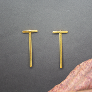 T-shaped Sterling Silver Earrings