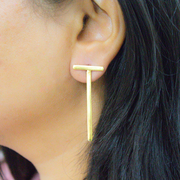 T-shaped Sterling Silver Earrings