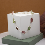 Load image into Gallery viewer, Silver Unfinished Natural Stone Bracelet
