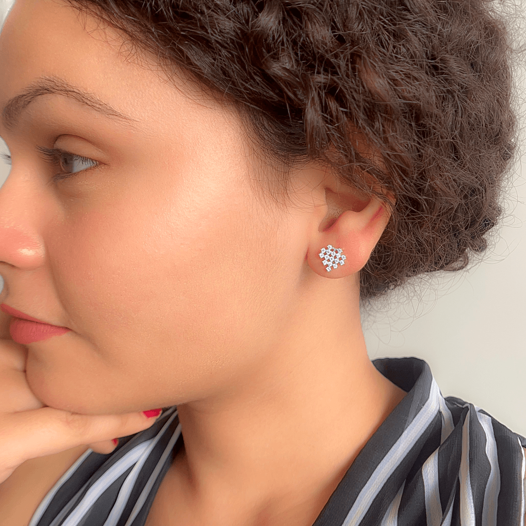 Flakes to my Diamond Silver Stud Earrings