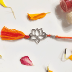 Load image into Gallery viewer, Silver Lotus Lumba Rakhi
