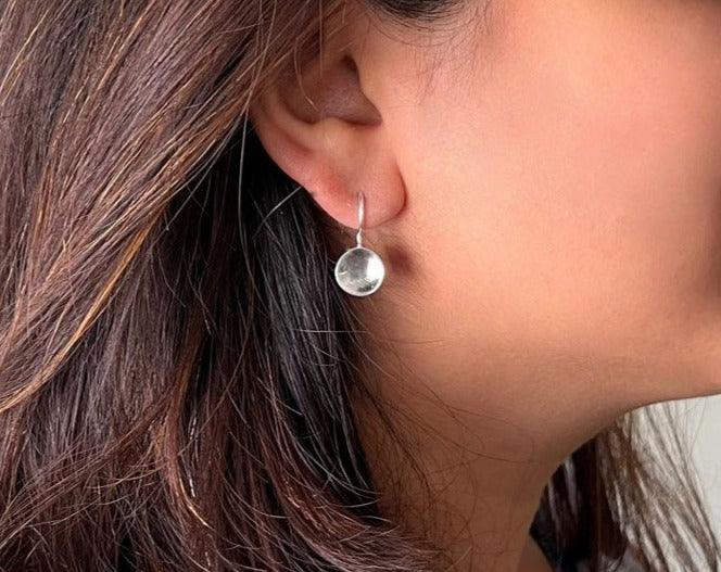 Flat Ball with Hook Earrings