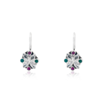 Load image into Gallery viewer, Aquamarine Array Silver Stud Earrings
