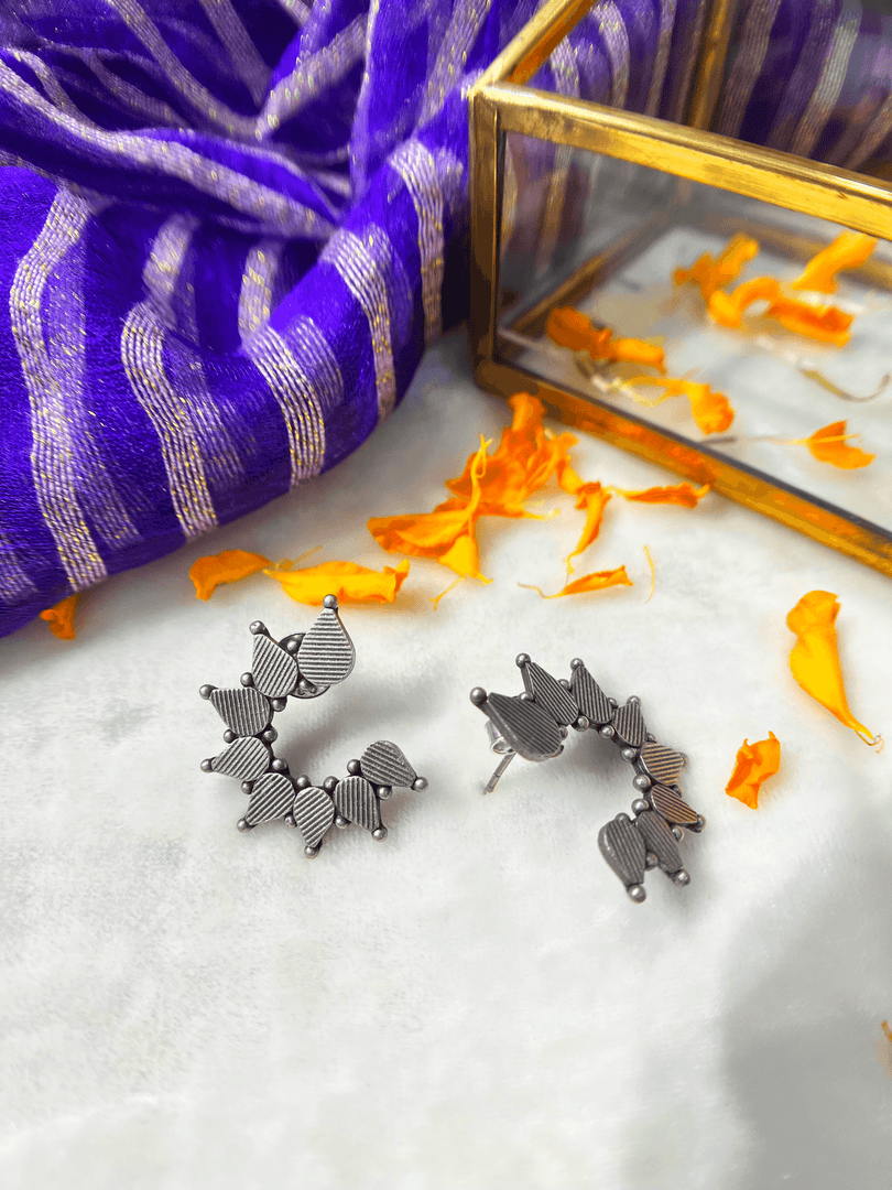 Chaitra Oxidised Silver Earrings