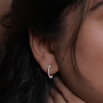 Load image into Gallery viewer, Loop Silver Hoop Earrings
