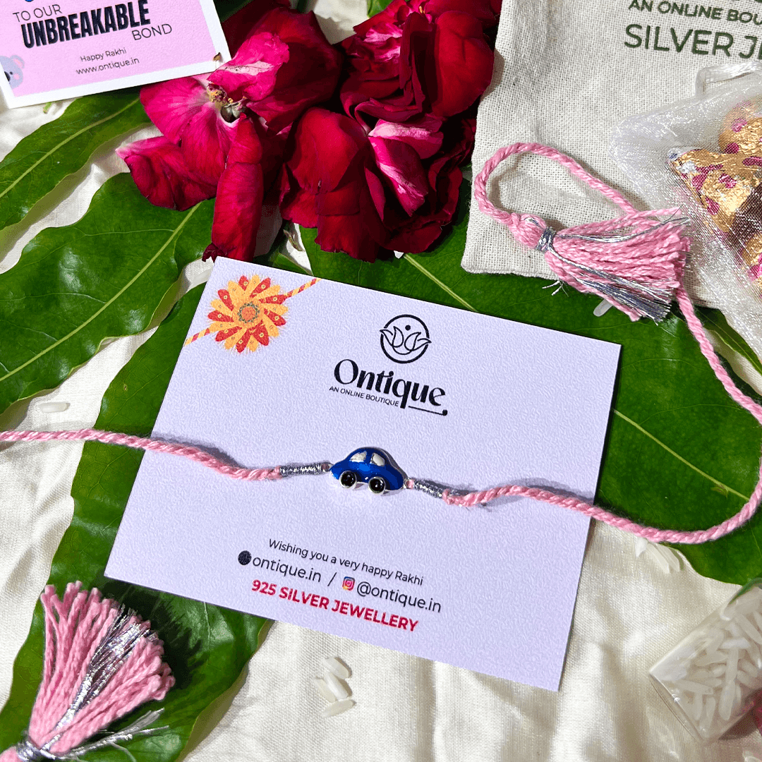 Silver Car Rakhi for Kids