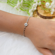 Black beads Mangalsutra 925 Sterling Silver Bracelet