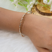 Crisscross Kada 925 Sterling Silver Bracelet