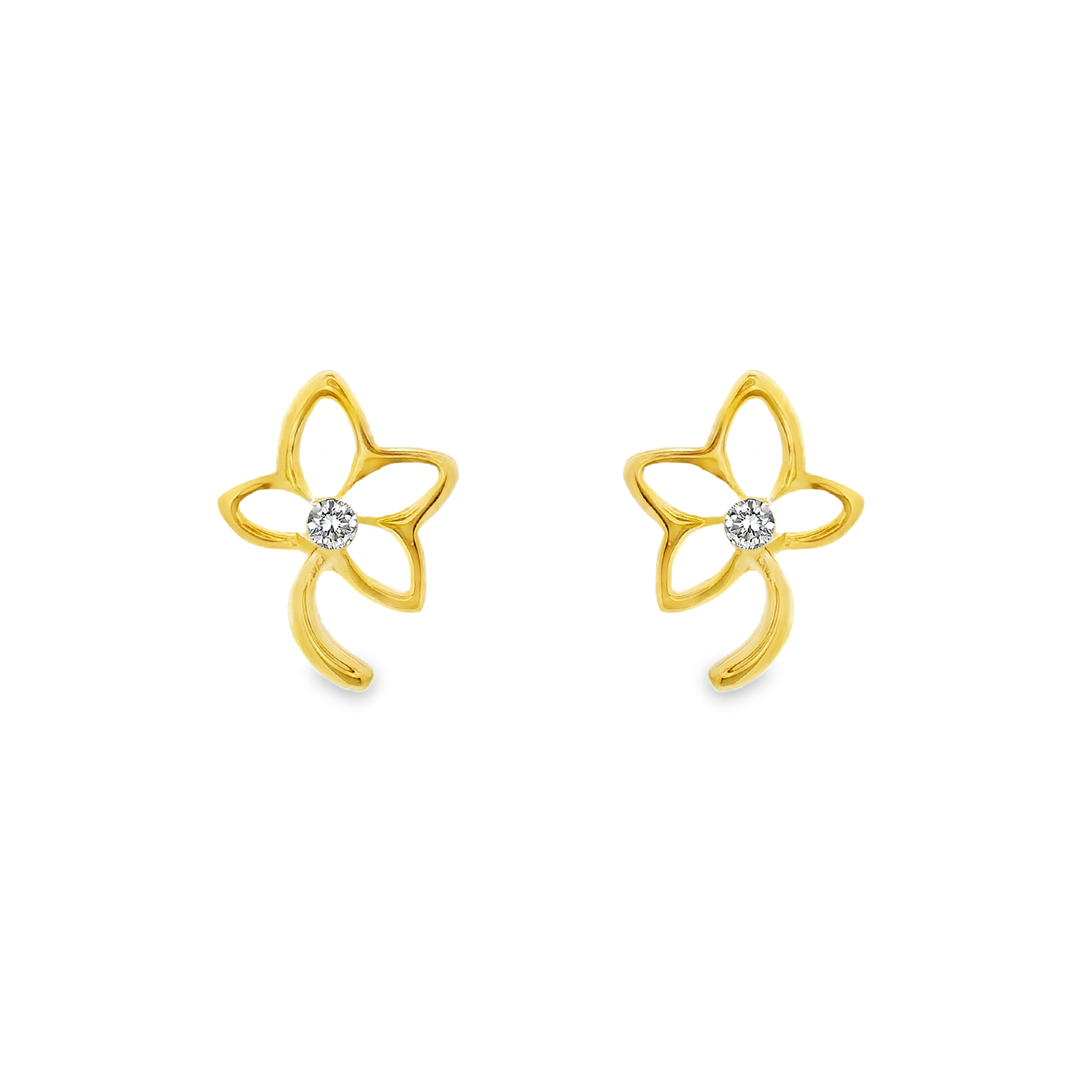 Rose 1 micron gold plated silver earrings