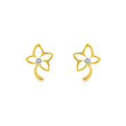 Rose 1 micron gold plated silver earrings