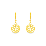 Load image into Gallery viewer, Crisscross globe 1 micron gold plated silver earrings
