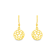 Crisscross globe 1 micron gold plated silver earrings