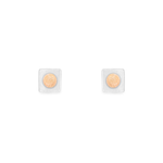 Load image into Gallery viewer, Square Globe 1 micron gold plated silver earrings
