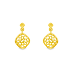 Load image into Gallery viewer, Crisscross globe 1 micron gold plated silver earrings
