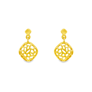 Crisscross globe 1 micron gold plated silver earrings