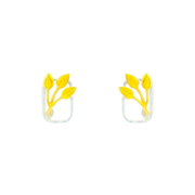 Tulip 1 micron gold plated silver earrings