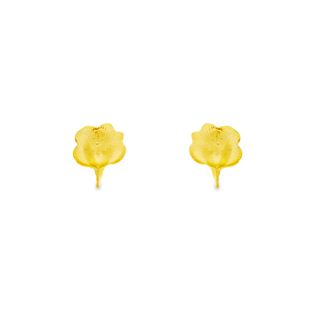 Hibiscus 1 micron gold plated silver earrings