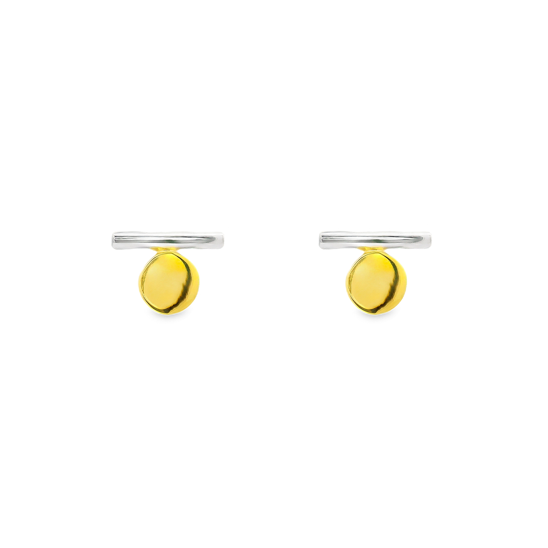 Drop 1 micron gold plated silver earrings