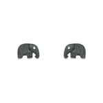 Load image into Gallery viewer, Elephant 1 micron black gold plated silver earrings
