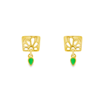 Load image into Gallery viewer, Cube Drop 1 micron gold plated silver earrings
