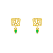 Cube Drop 1 micron gold plated silver earrings