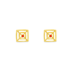 Load image into Gallery viewer, Square Essence 1 micron gold plated silver earrings
