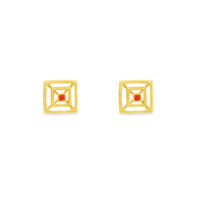 Square Essence 1 micron gold plated silver earrings