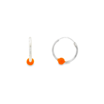 Load image into Gallery viewer, Bali with orange drop silver earrings
