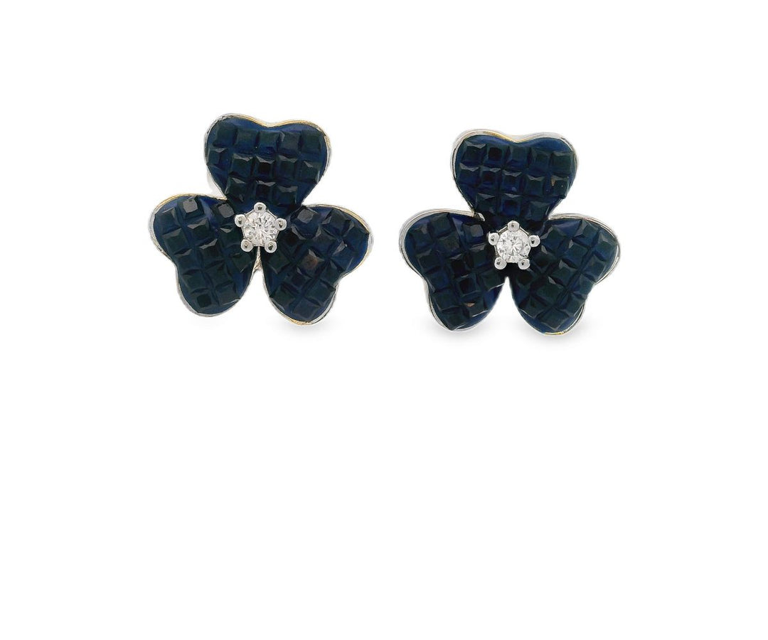 Sparkle Sapphire Inviset Silver Earrings