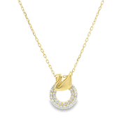 Gliding Swan Golden Sterling Silver Pendant Chain