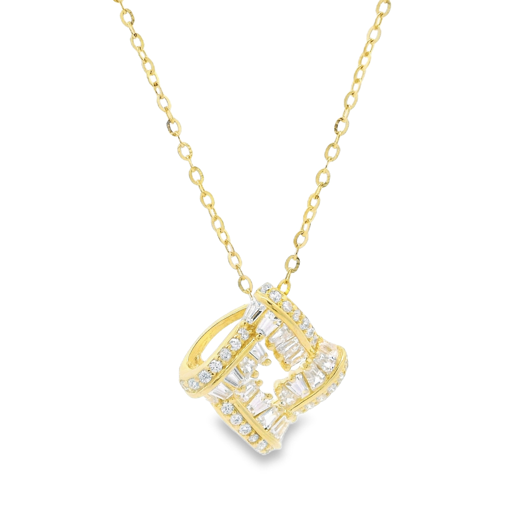 Eternal Frame Golden Sterling Silver Pendant Chain