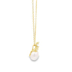 Load image into Gallery viewer, Pearl Flower Drop Golden Sterling Silver Pendant Chain
