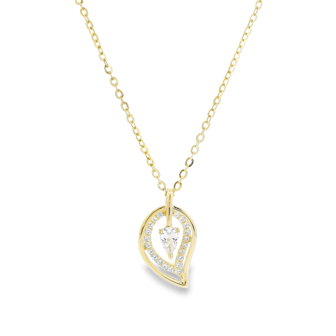 Eternal Leaf Golden Sterling Silver Pendant Chain